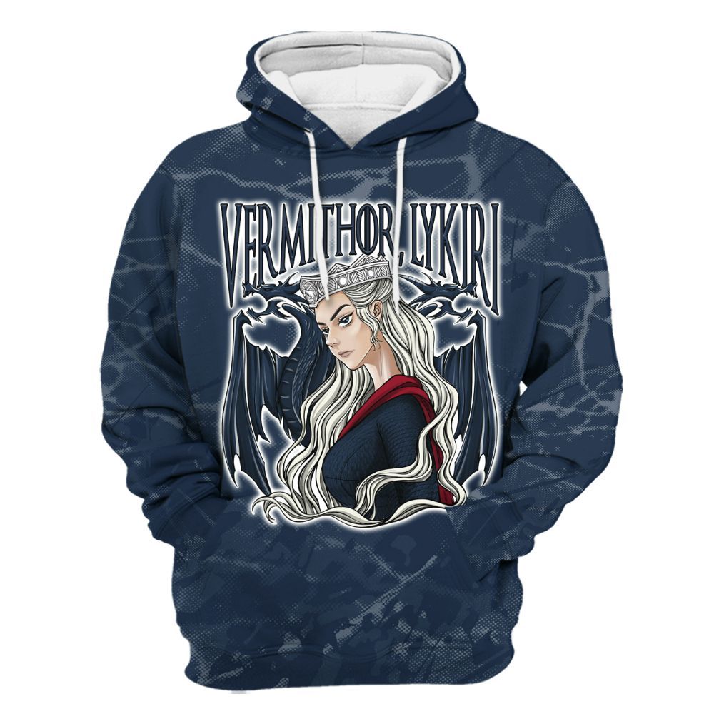 Hoodie To Match White Midnight Navy 6s - Dragon's Mom! Profound All Over Print