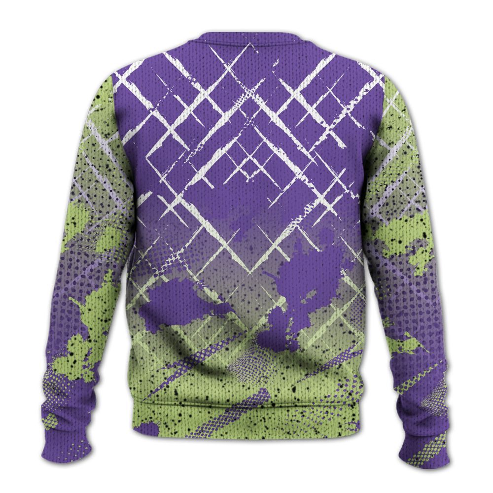 Knitted Sweater To Match Canyon Purple 4s - Halftone Stand Business Dripping