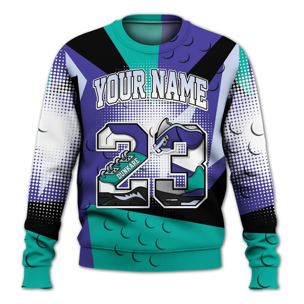 Sweatshirt To Match Retro Grape 5s - Custom Name 23 5s All Over Print