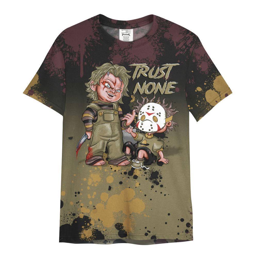 Shirt To Match Black Olive 7s - Trust No One Scary All Over Print
