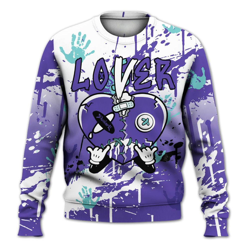 Sweatshirt To Match Low Hornets 1s - Loser Lover Drip Heart All Over Print
