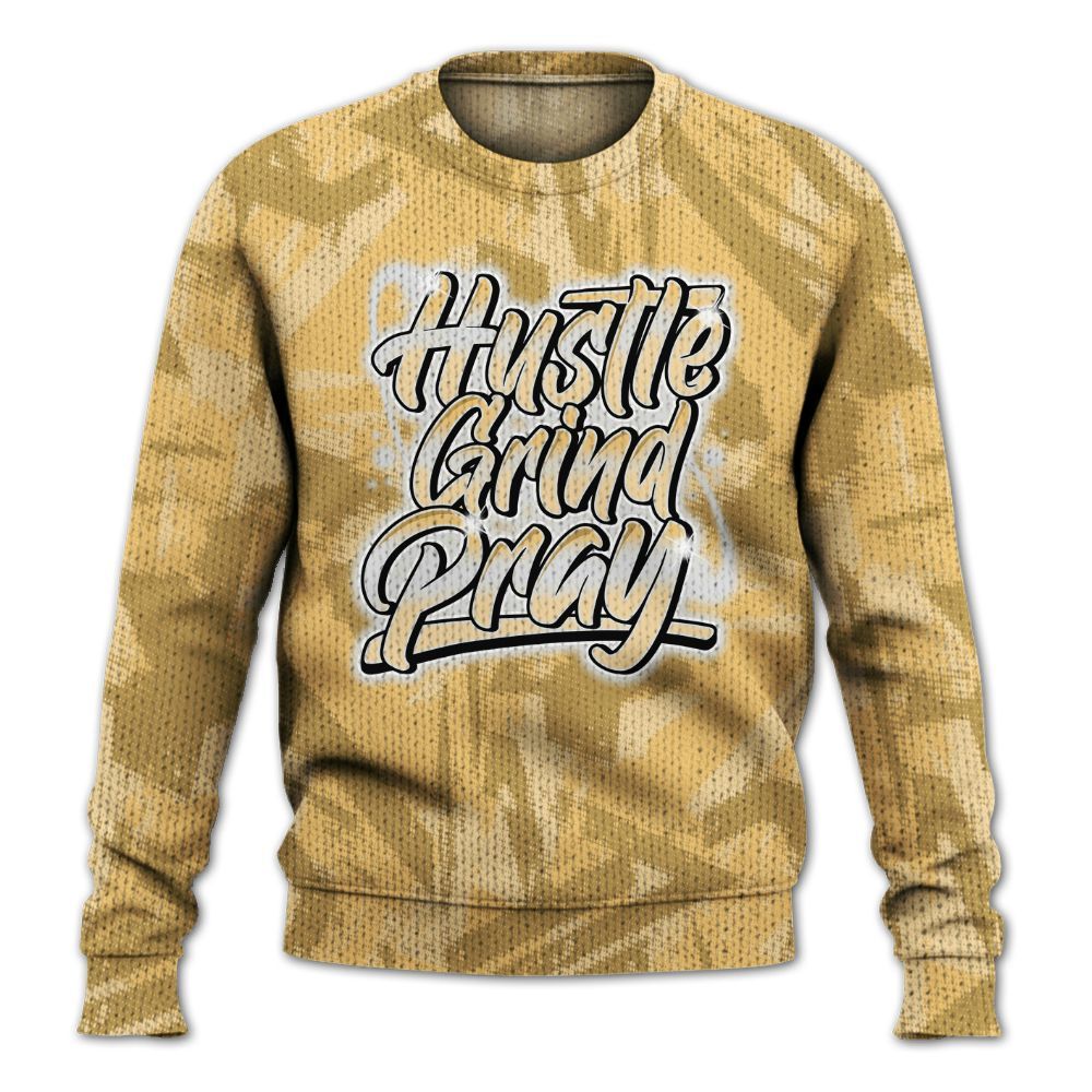Knitted Sweater To Match Craft Paris 6s - Hustles And Prayer Graphic Halftone