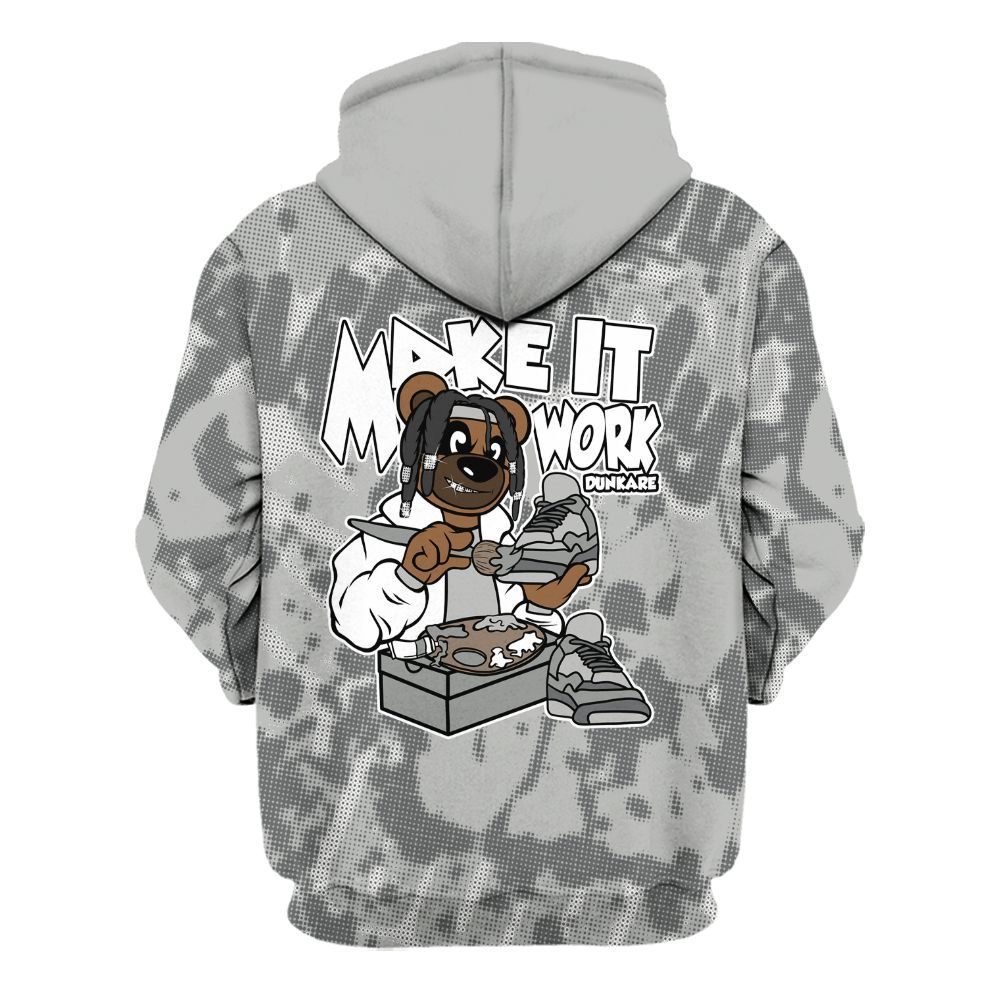 Hoodie To Match Paris Cement Grey 4s - Pull It Off Bear Street All Over Print