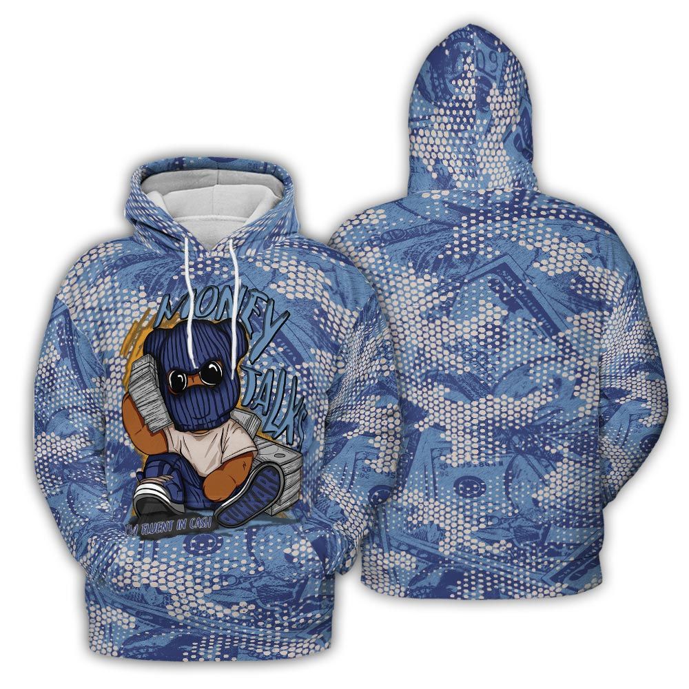 Hoodie To Match High OG First In Flight 1s Hoodie - Money Talk Bear Banknotes Art Hoodie Unisex