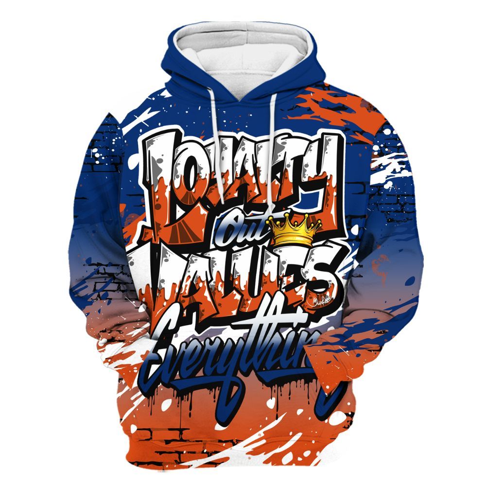 Hoodie To Match Mid Knicks 1s - Values Of Loyalty Drip All Over Print