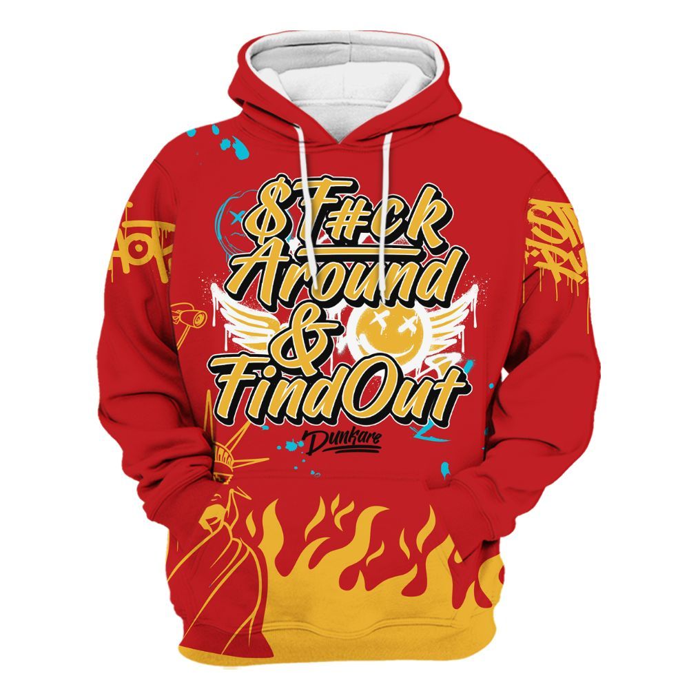 Hoodie To Match Dunk Low Fruity Pebbles - Graphic Fck Around Find Out All Over Print
