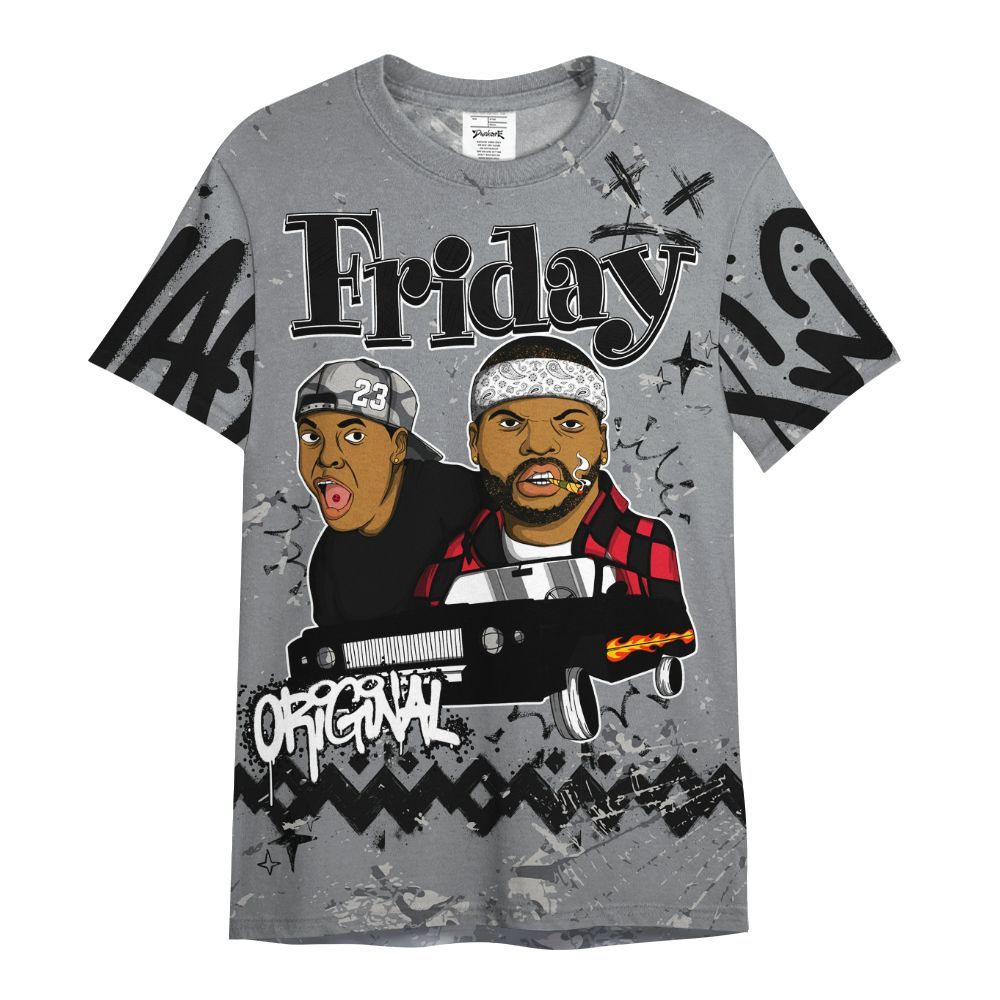 Shirt To Match Black Cement 3s - Friday Sneaker Crayon All Over Print