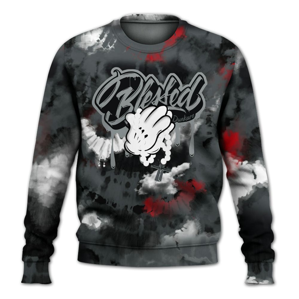 Sweatshirt To Match Black RM Nigel Sylvester 4s - God Blessed Tie Dye All Over Print