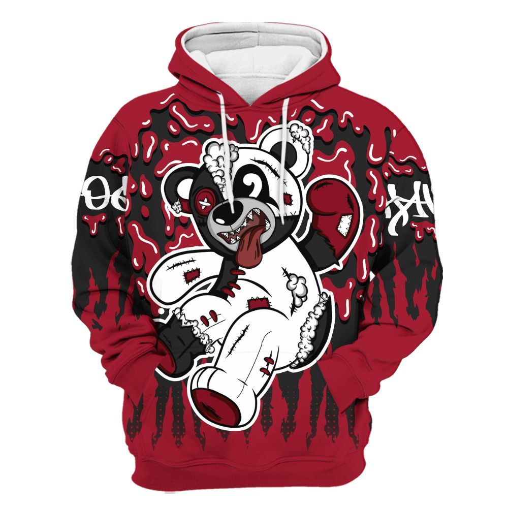 Hoodie To Match High OG Black Toe Reimagined 1s - Havok Bear Dripping All Over Print