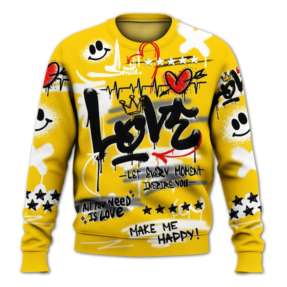 Sweatshirt To Match Corteiz Air Max 95 Tour Yellow - Happy Love Beats Graffiti Streetwear All Over Print