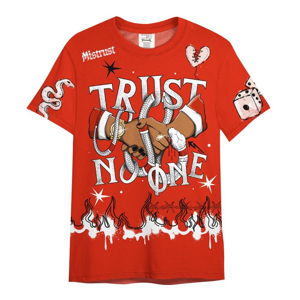 Shirt To Match Retro Cherry 11s - Trust No One Snake-Bite Doodle Crayon All Over Print