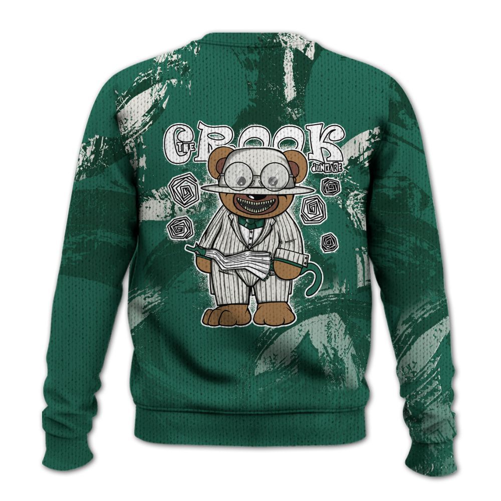 Knitted Sweater To Match Oxidized Green 4s - Swindler Bear Circle Slpash