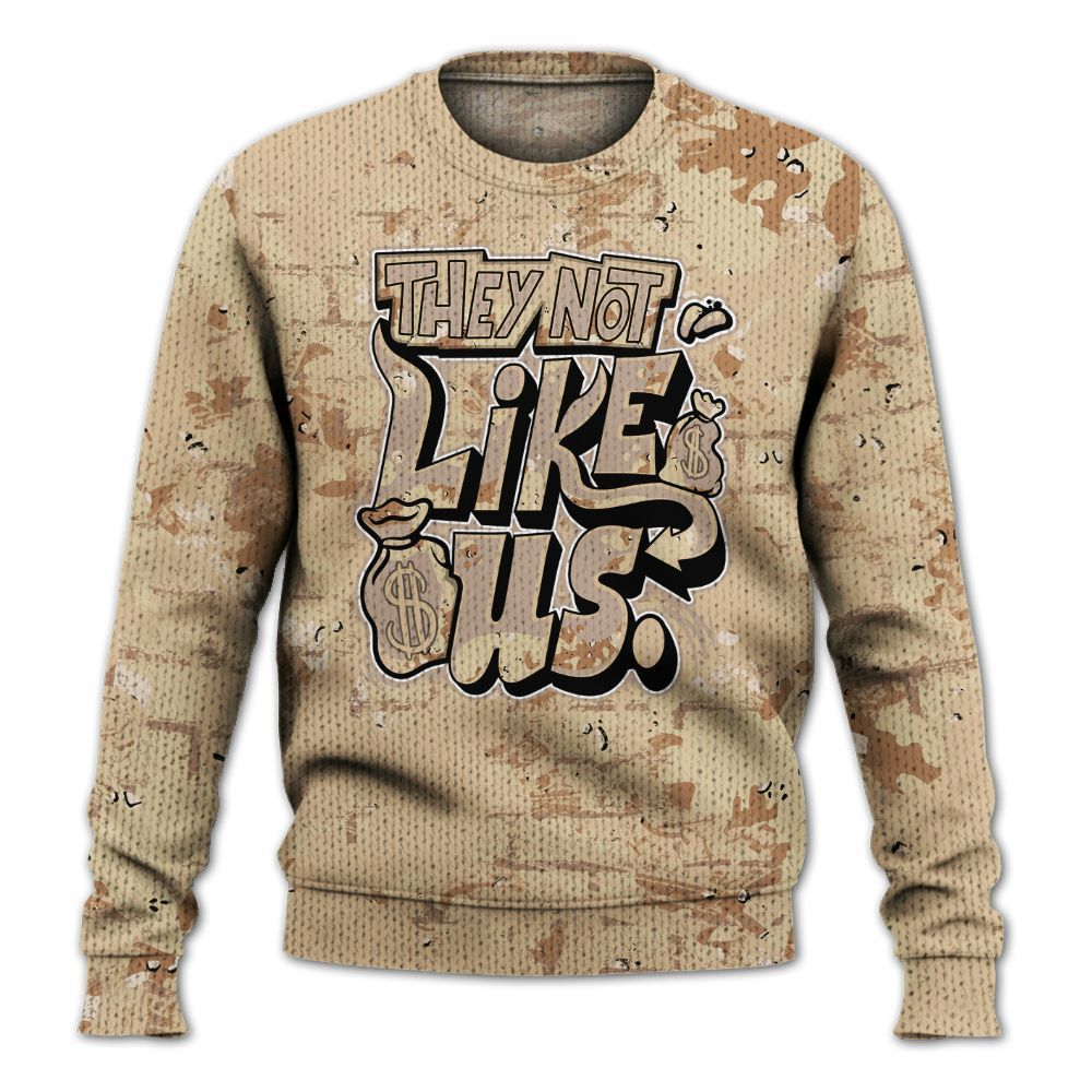 Knitted Sweater To Match Desert Camo 3s - Dislike Us Graphic Street Art