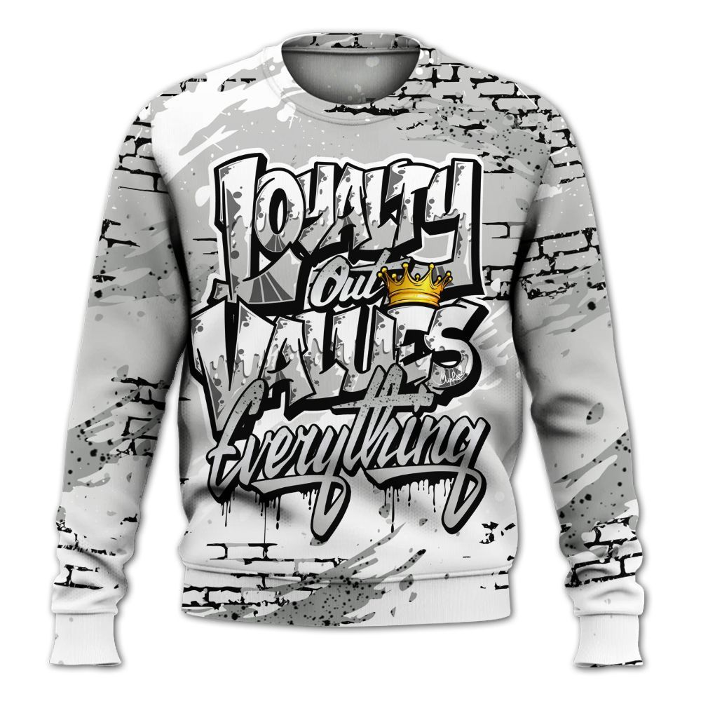 Sweatshirt To Match Retro White Oreo 4s - Values Of Loyalty Drip All Over Print