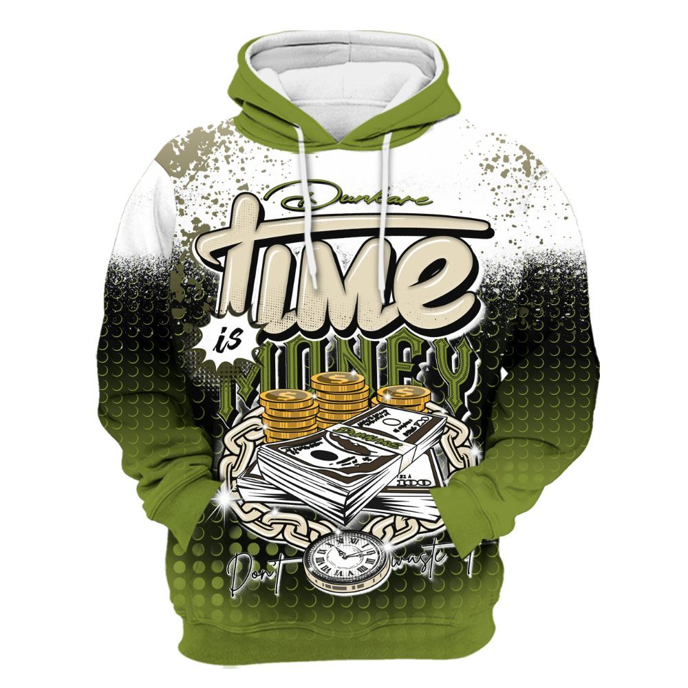 Hoodie To Match SB Dunk Low Asparagus - Halftone Time Is Money All Over Print