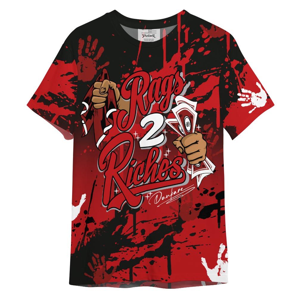 Shirt To Match Shirt Streetwear Rag 2 Riches, Bred Reimagined 4s T-- To Match Sneaker Bred Reimagined 4s Graphic Tee NCT
