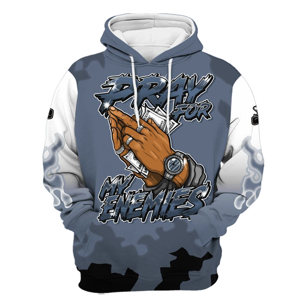 Hoodie To Match Low Diffused Blue 11s - Prayed For Enemies Graphic Blessing All Over Print