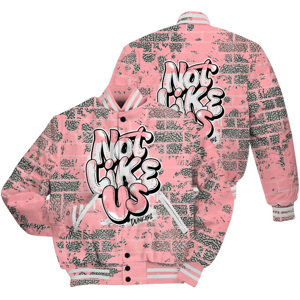 Varsity Jacket To Match Retro Wings 3s Shirt - None Like Us Graphic Brick Art All Over Print