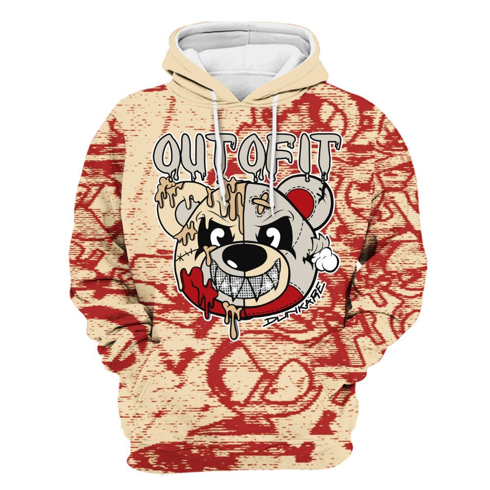 Hoodie To Match Dunk Low Strawberry Waffle - Out Of It Bear Avant-Garde All Over Print