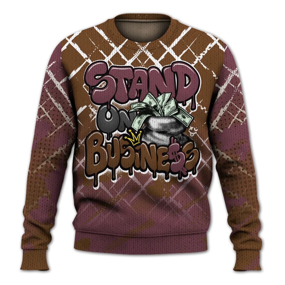 Knitted Sweater To Match Archaeo Brown 3s - Halftone Stand Business Dripping