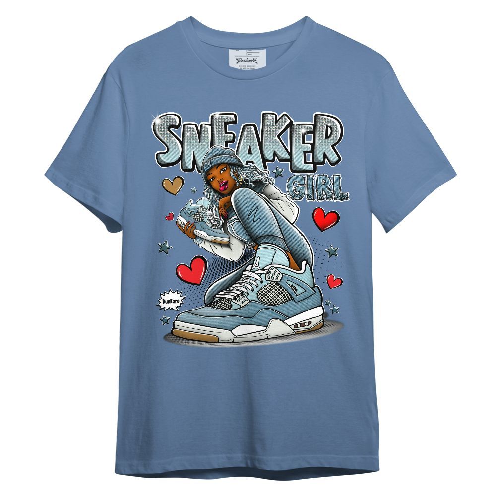 Shirt To Match Denim Worn Blue 2025 4s - Sneaker Girl With Shoes Graphic