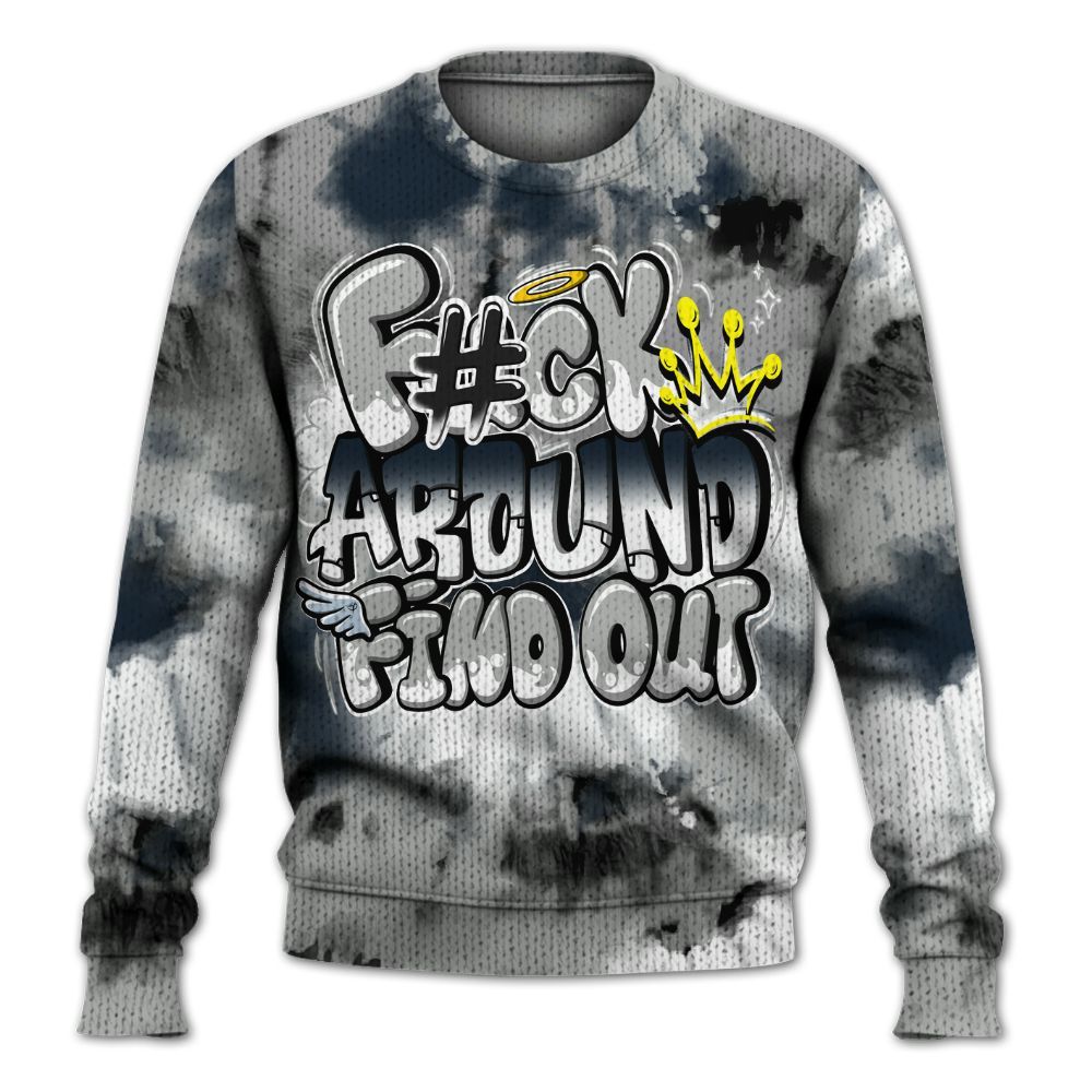 Knitted Sweater To Match Retro Georgetown 6s - Tie Dye FK Around Find Out