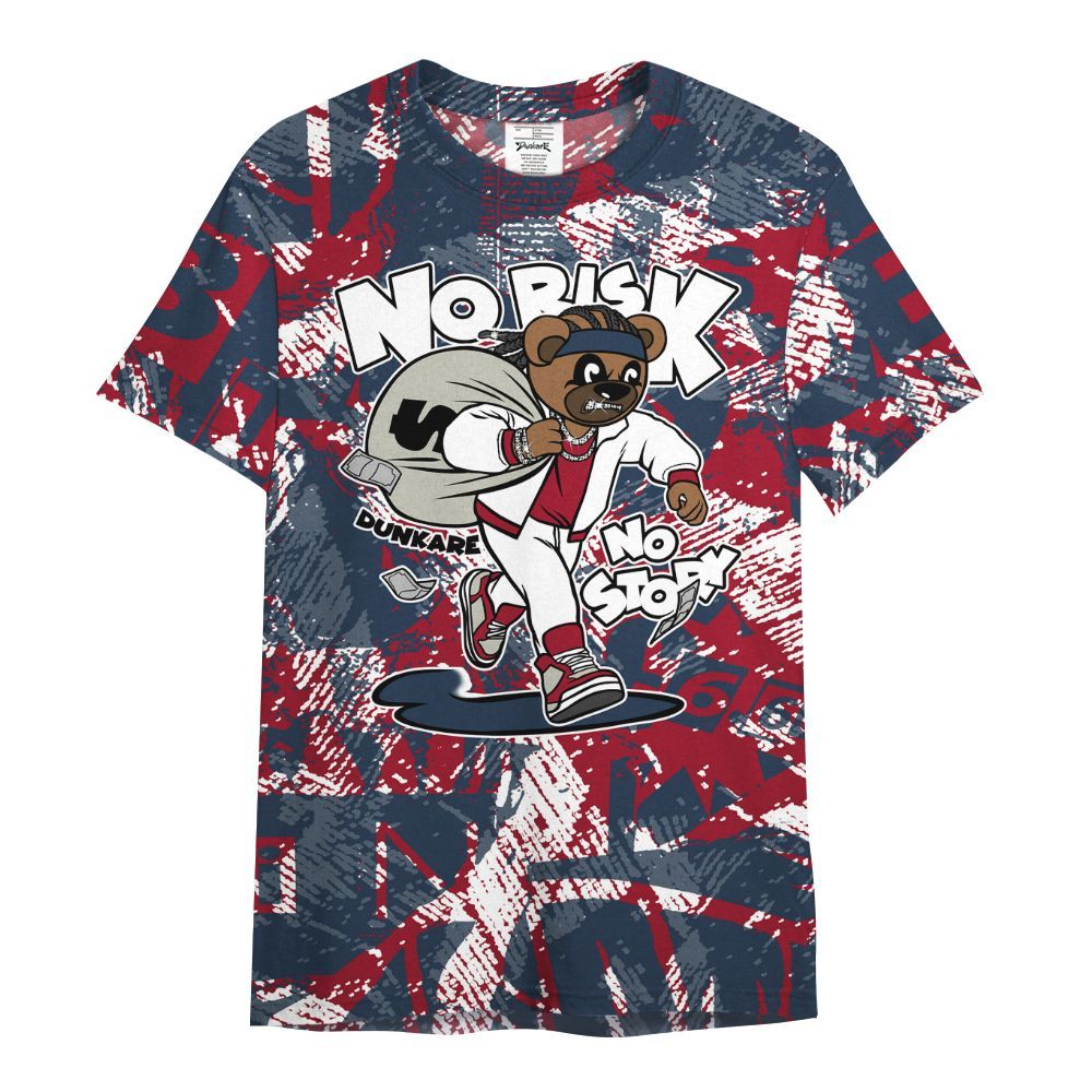 Shirt To Match Navy Blue 2024 6s - Certain Bear Abstract Graffiti All Over Print