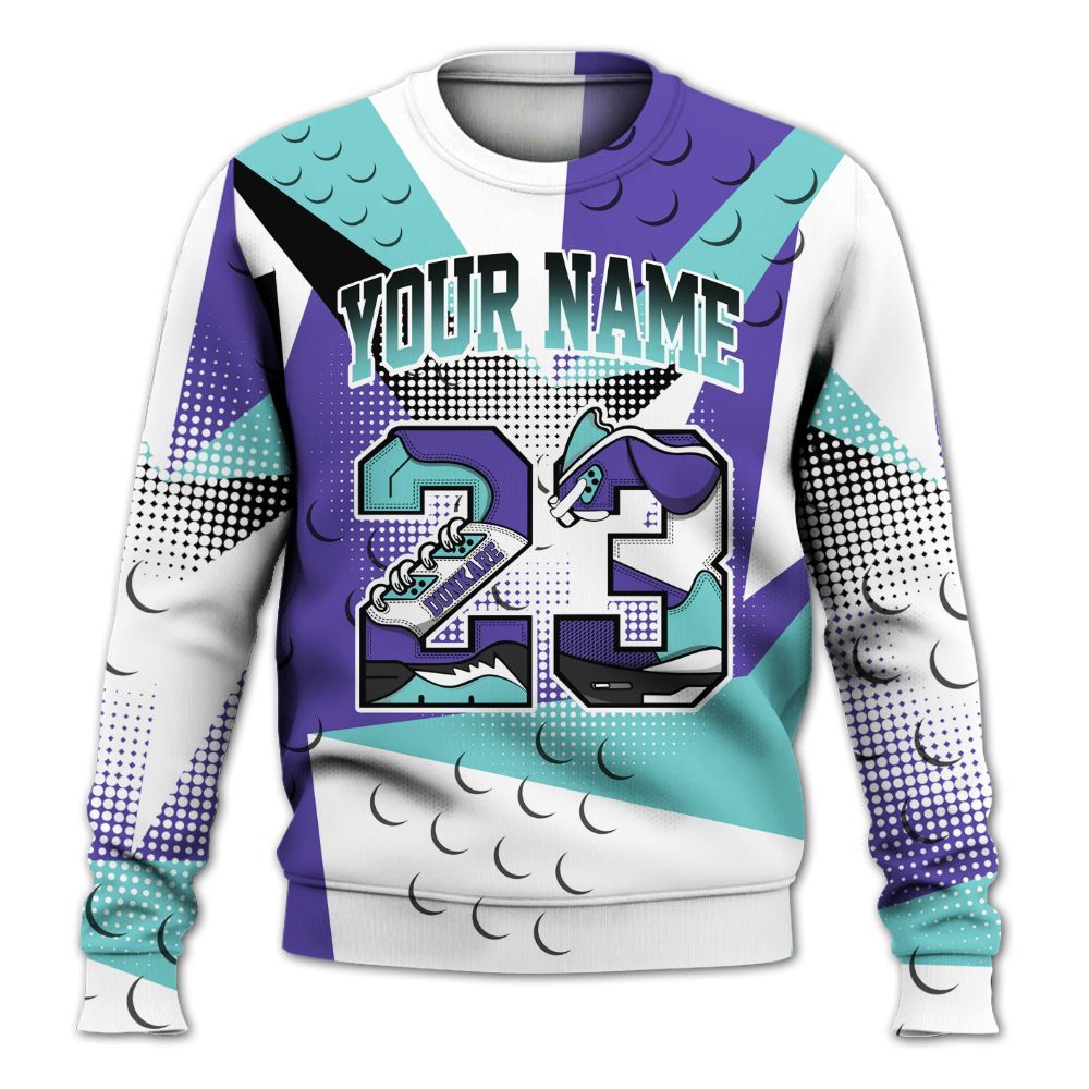 Sweatshirt To Match Low Hornets 1s - Poly Custom Name Number 23 5s All Over Print