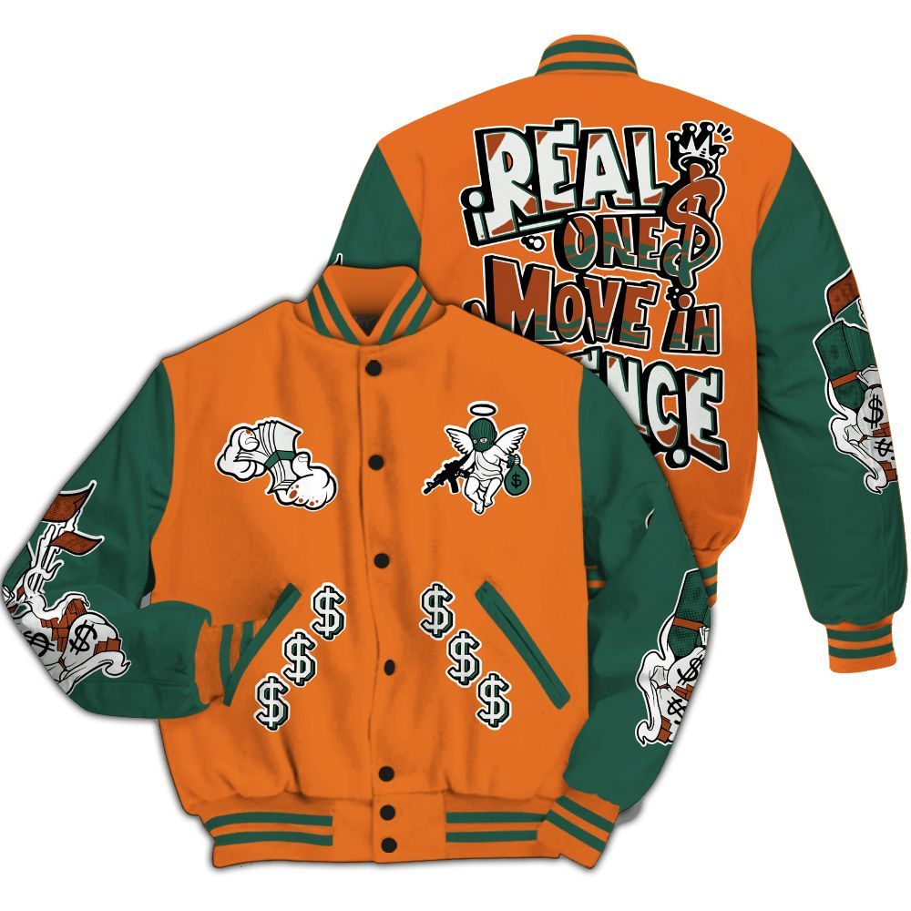 Varsity Jacket To Match Dunk Low Ceramic - Ones Move In Silence Graphic All Over Print