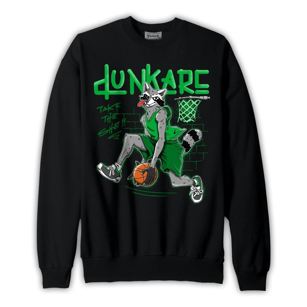Sweatshirt To match Lucky Green 5s Sweatshirt - Basketball Raccoon Graphic