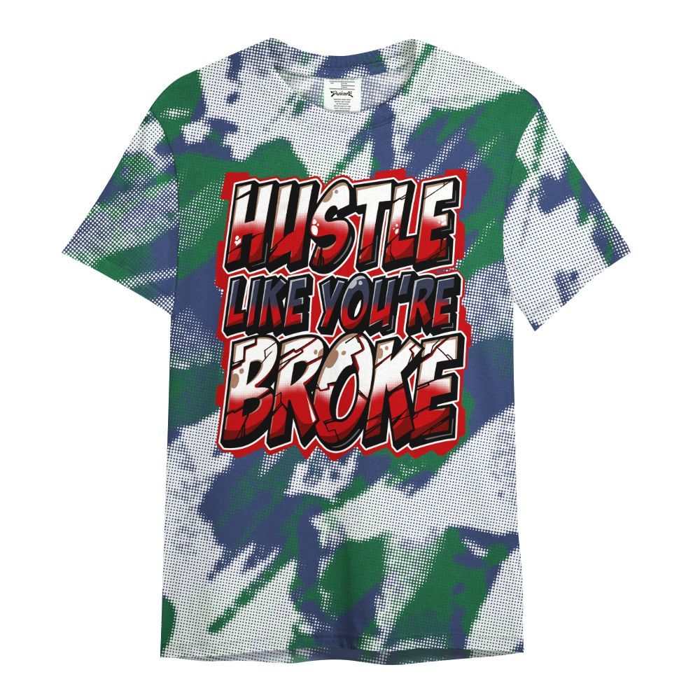 Shirt To Match Midnight Navy 13s - Hustles Like Broke Abstract All Over Print