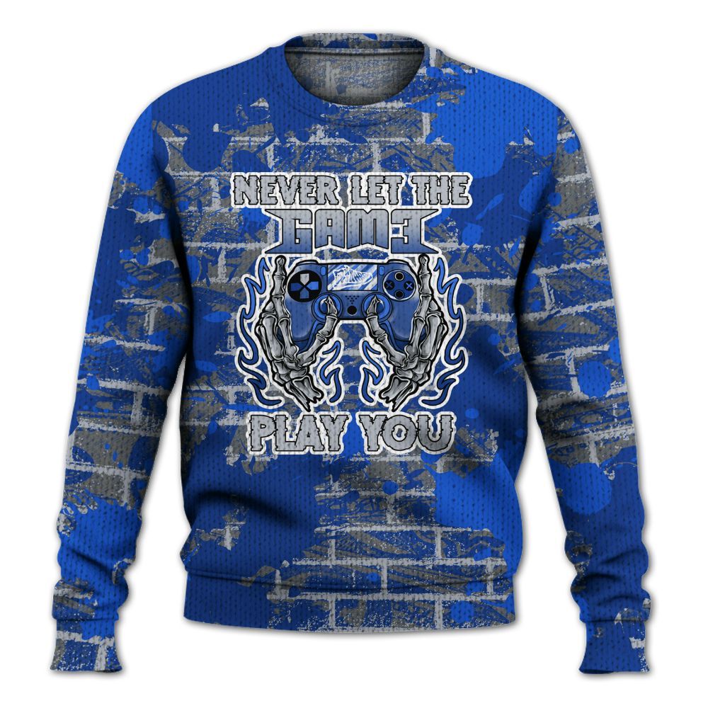 Knitted Sweater To Match Air Foamposite One Royal - PlayGame Skull Brick