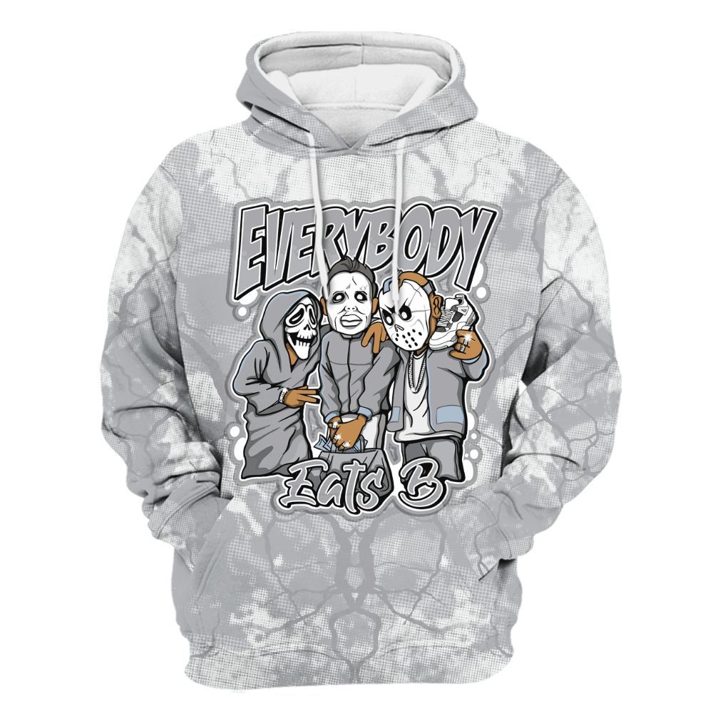 Hoodie To Match Low OG Wolf Grey 1s - Everybody Eatin B Graphic Halloween All Over Print