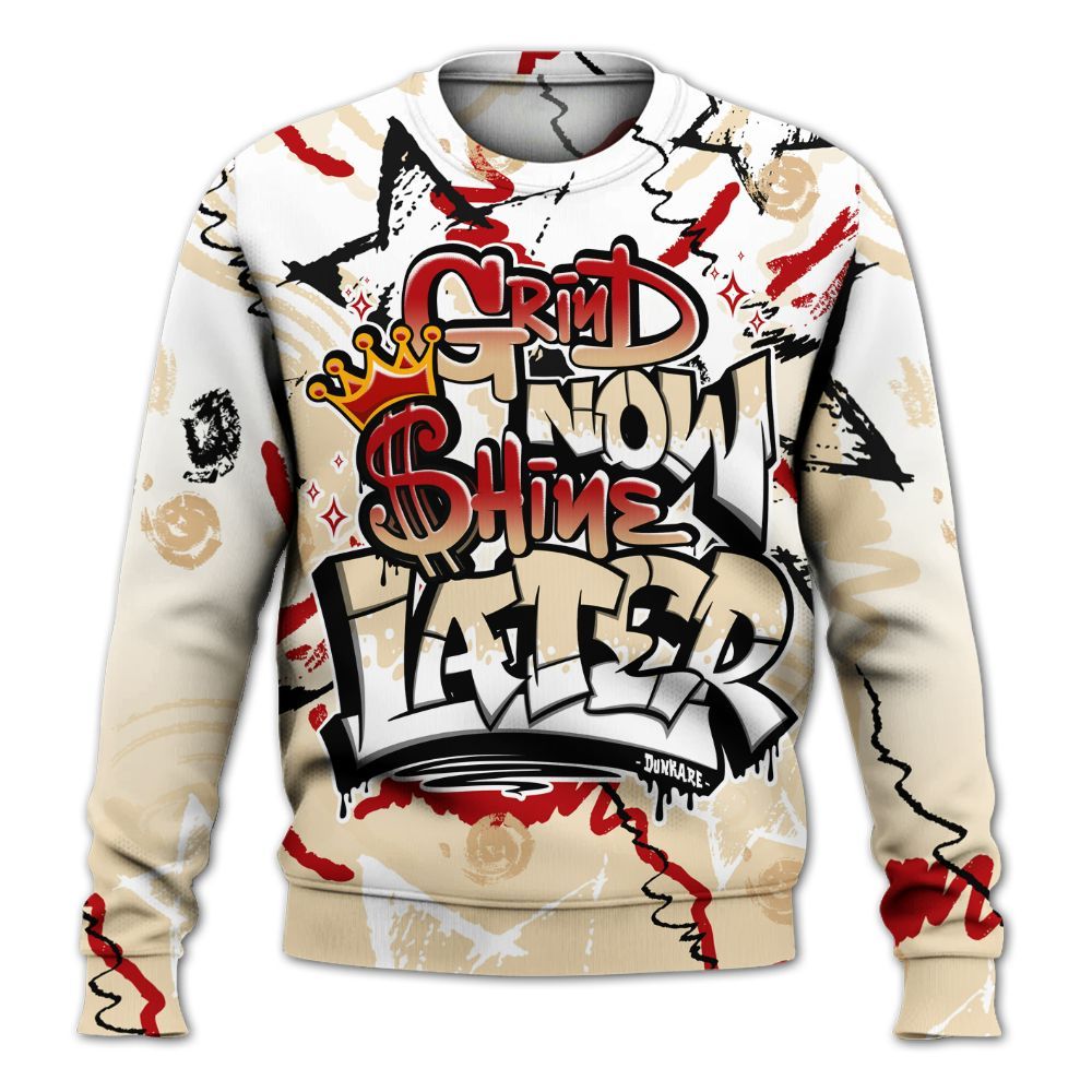 Sweatshirt To Match Dunk Low Strawberry Waffle - Grind Shine Later Drip All Over Print