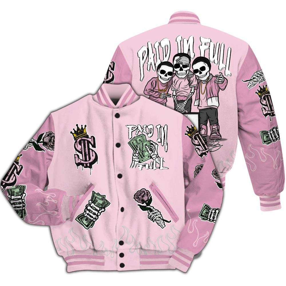 Varsity Jacket To Match Orchid 4s - Fire Everybody Paid In All Over Print