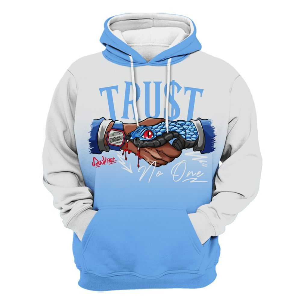 Hoodie To Match University Blue 6s - Snake Trust No One Drip All Over Print