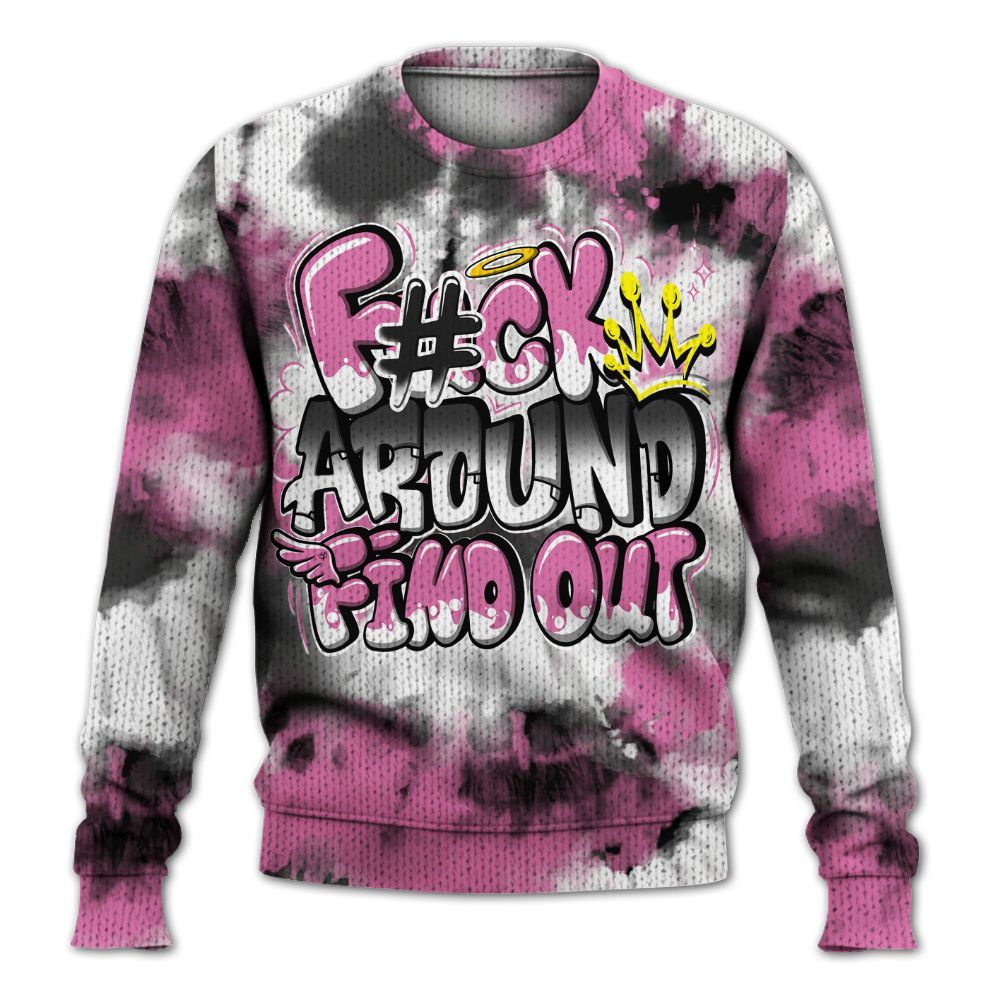 Knitted Sweater To Match Air Force 1 ParaNoise 3.0 - Tie Dye FK Around Find Out