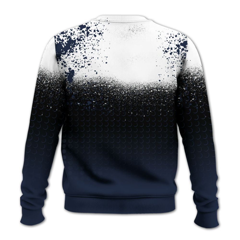 Sweatshirt To Match Dunk Low White Midnight Navy - Halftone Time Is Money All Over Print