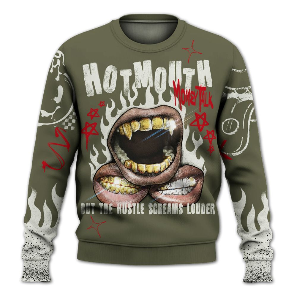 Sweatshirt To Match Travis Scott Low OG Medium Olive 1s - Mouth Burning Street Style All Over Print
