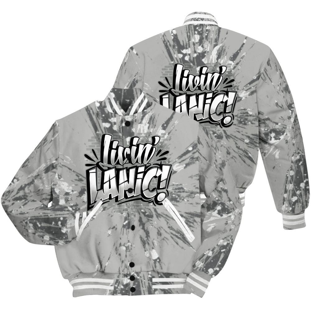 Varsity Jacket To Match Retro Wet Cement 4s Shirt - Living Large Graphic Luxury All Over Print
