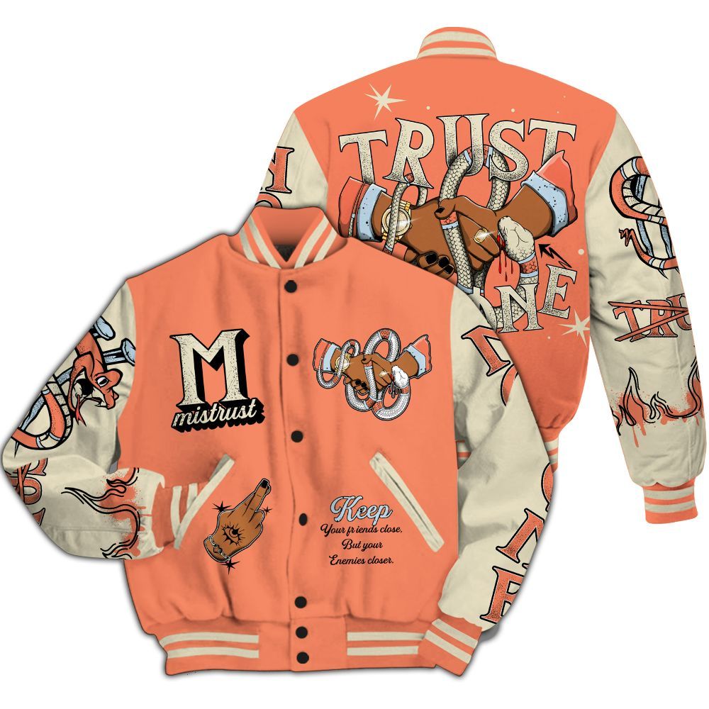 Varsity Jacket To Match DJ Khaled Crimson Bliss 5s - Trust No One Snake-Bite Street Style All Over Print