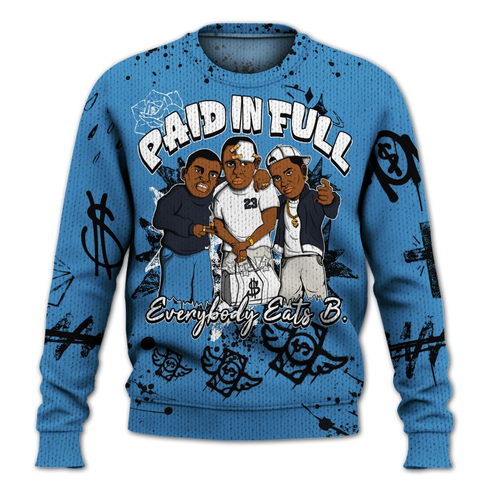 Knitted Sweater To Match Low OG Obsidian 1s - Everybody Paid In Full Crayon