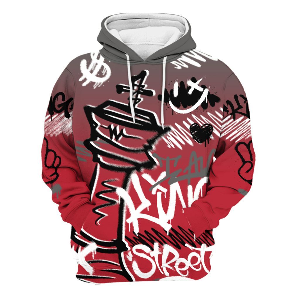 Hoodie To Match Red Flint 13s - Street King Chess Streetwear All Over Print