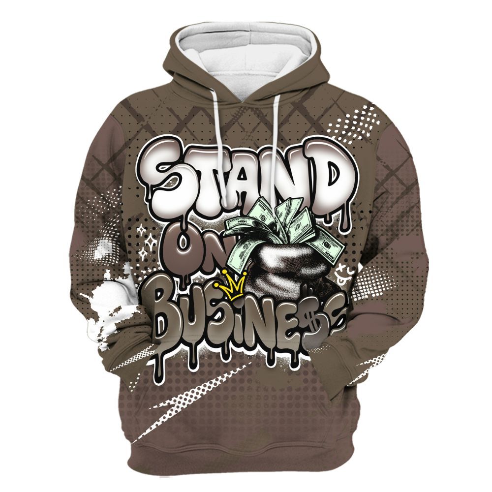 Hoodie To Match AMM Dark Mocha 4s - Halftone Stand Business Dripping All Over Print