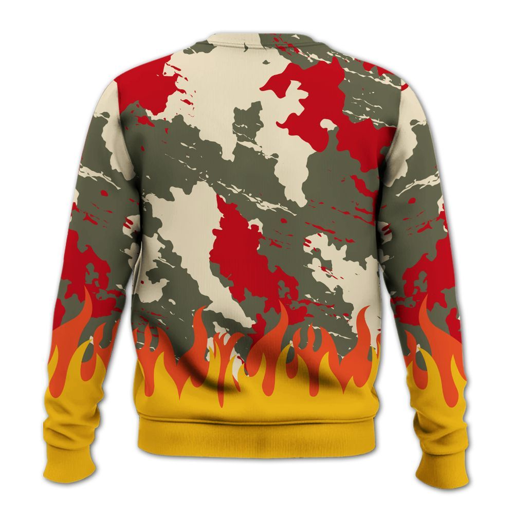 Sweatshirt To Match Low OG Medium Olive 1s - Blooms Whisper Retro All Over Print