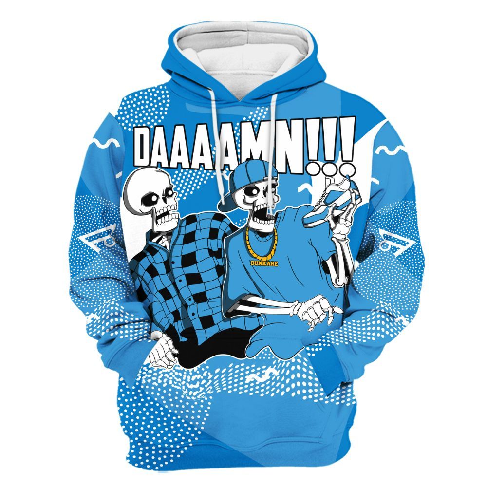 Hoodie To Match Industrial Blue 4s - Graphic Meme Damnn Military Blue 4s Outfit All Over Print