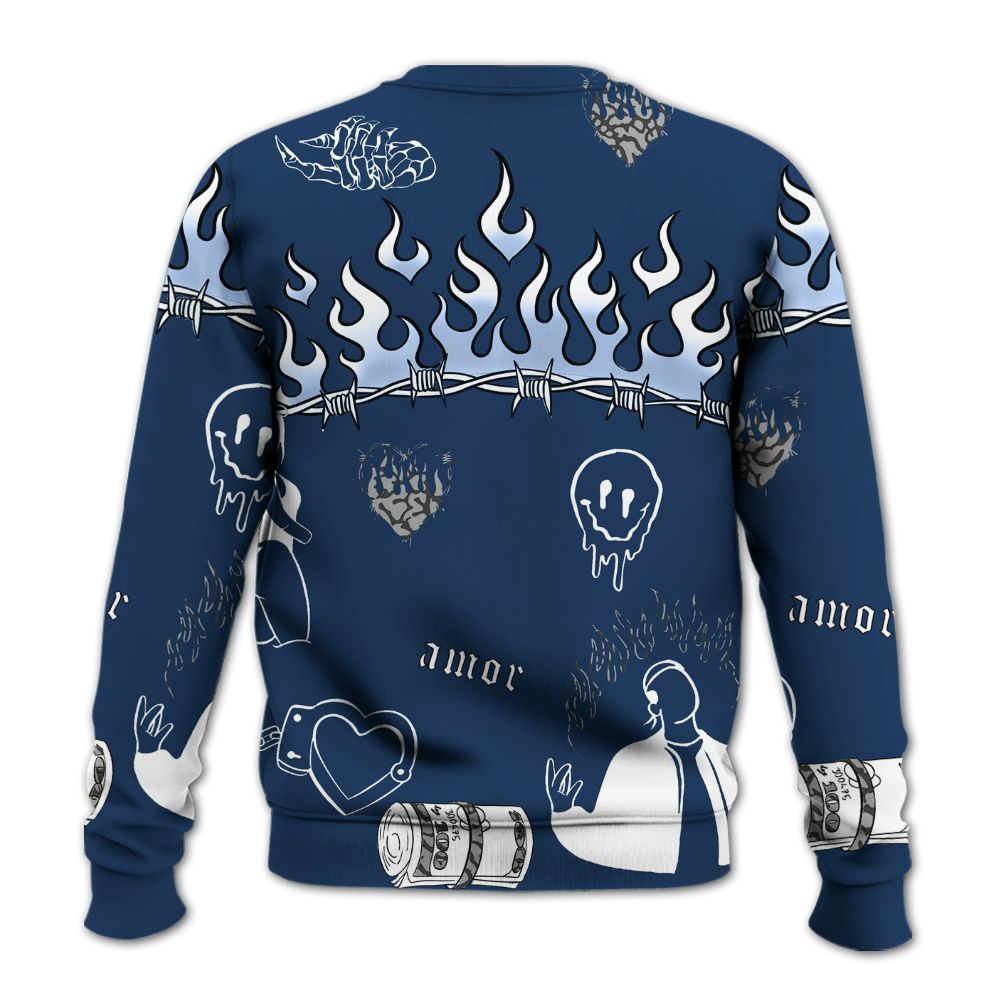 Sweatshirt To Match SP Sport Royal 3s - Snake Trust No One All Over Print