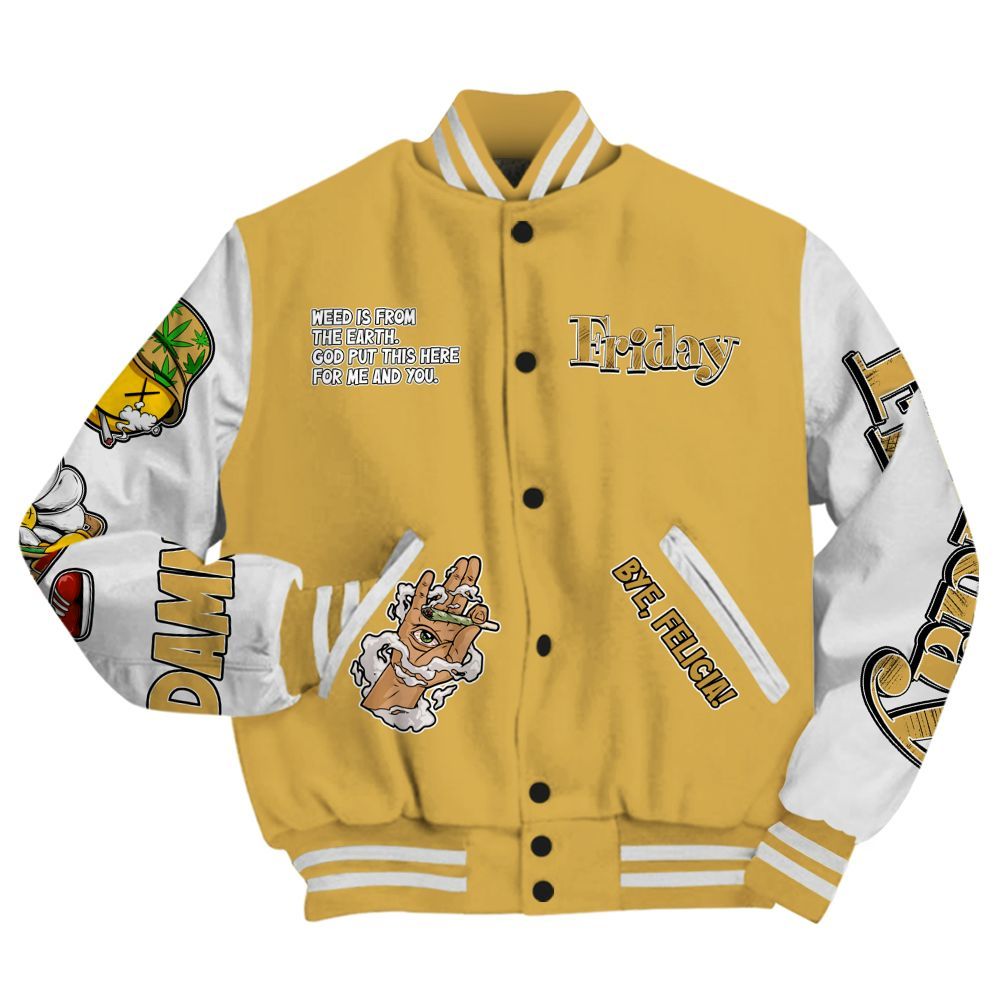 Varsity Jacket To Match Retro Light Ginger 14s - Friday Sneaker Stress Style All Over Print