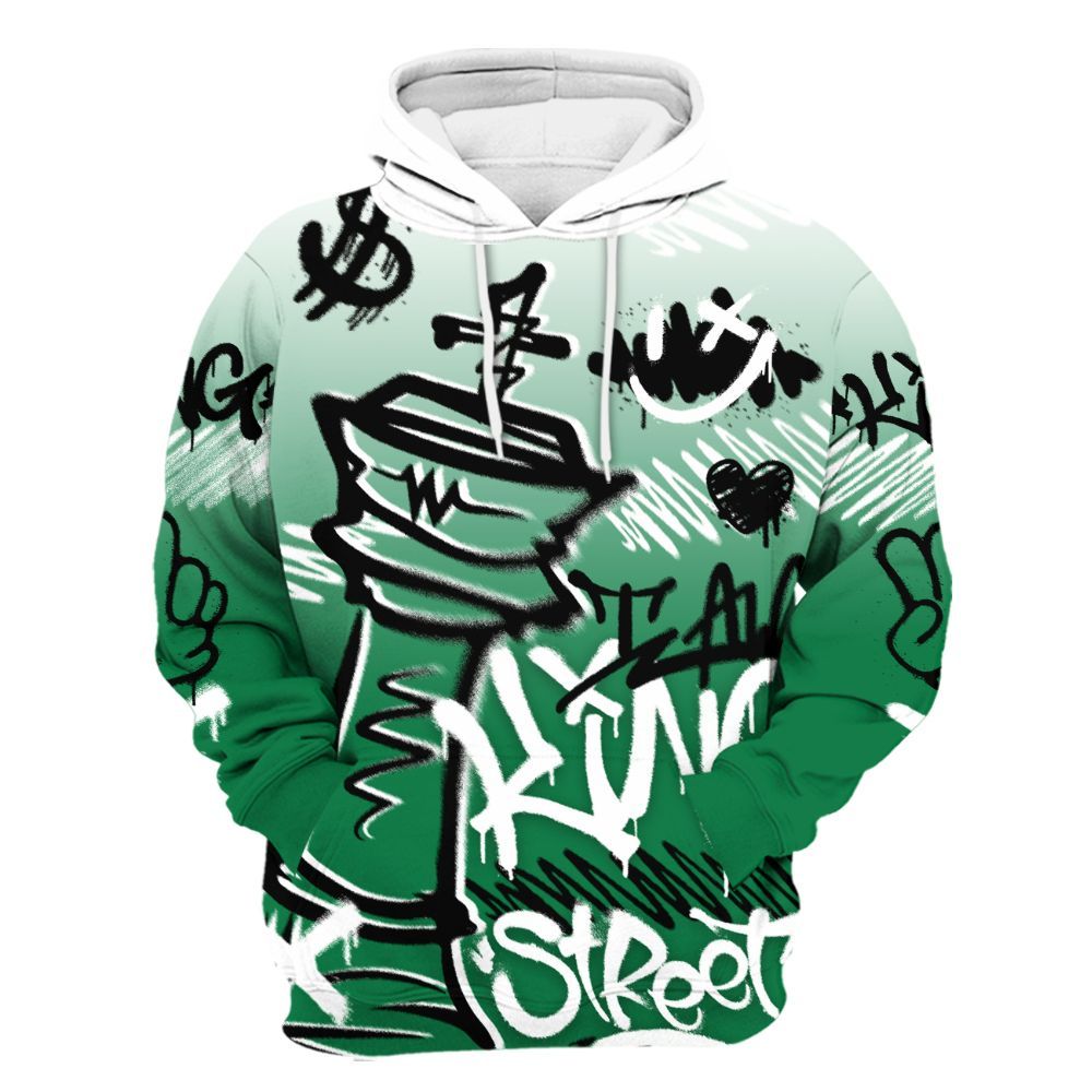 Hoodie To Match Pine Green 13s - Street King Chess Streetwear All Over Print