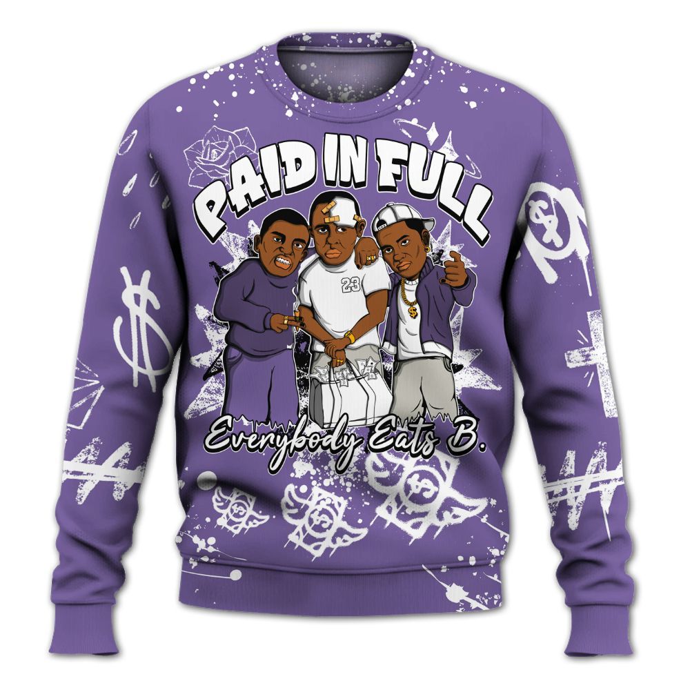 Sweatshirt To Match Dunk Low Black Raspberry - Everybody Paid In Full Crayon All Over Print